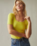 Women's Stretch Rib Square Neck Tee - Snake Eye